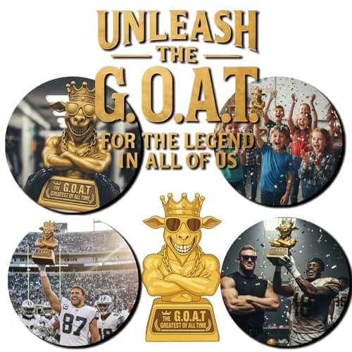 Mascotwish Muscle Goat Trophy – 9" G.O.A.T. with Muscle Resin Award for Fantasy Football, Office Desk, Best Player Trophy thumbnail 8