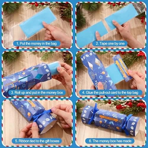 VioraWhite Hanukkah Money Pull Box Set | Festive Gift Boxes for Holiday Celebrations (70-120 chars) thumbnail 3