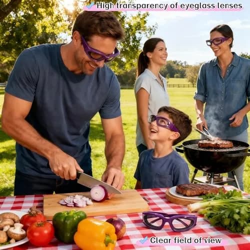 RyanDesign Tear-Free Onion Goggles, Anti Fog Kitchen Safety Glasses for Cutting Onions & Peppers - Windproof, Dustproof Protective Eyewear with Ultra-Light Frame for Cooking, Grilling(Purple) thumbnail 4