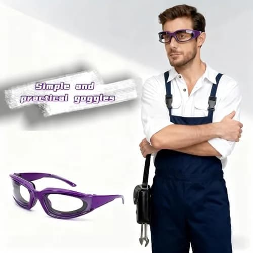 RyanDesign Tear-Free Onion Goggles, Anti Fog Kitchen Safety Glasses for Cutting Onions & Peppers - Windproof, Dustproof Protective Eyewear with Ultra-Light Frame for Cooking, Grilling(Purple) thumbnail 8