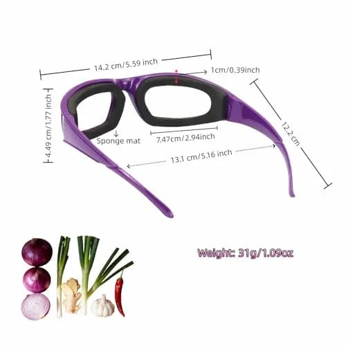 RyanDesign Tear-Free Onion Goggles, Anti Fog Kitchen Safety Glasses for Cutting Onions & Peppers - Windproof, Dustproof Protective Eyewear with Ultra-Light Frame for Cooking, Grilling(Purple) thumbnail 2