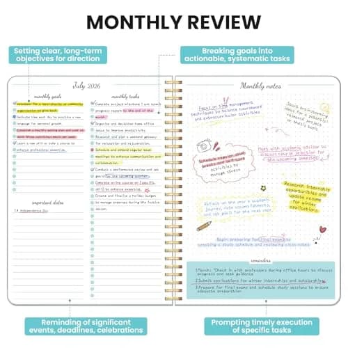 Taja Monthly Planner 2026-2027 7x10 inches | 18 Months Calendar, Jul 2026-Dec 2027, Dusty Blue thumbnail 3