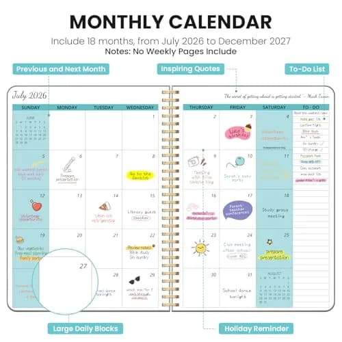 Taja Monthly Planner 2026-2027, 18 Months Calendar, Jul 2026-Dec 2027, 7" x 10" | Plan Your Year with Acid-Free Paper thumbnail 2
