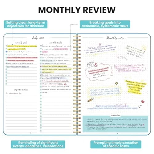 Taja Monthly Planner 2026-2027 7x10 inches | 18 Months Calendar, Jul 2026-Dec 2027, Azure Blue thumbnail 3