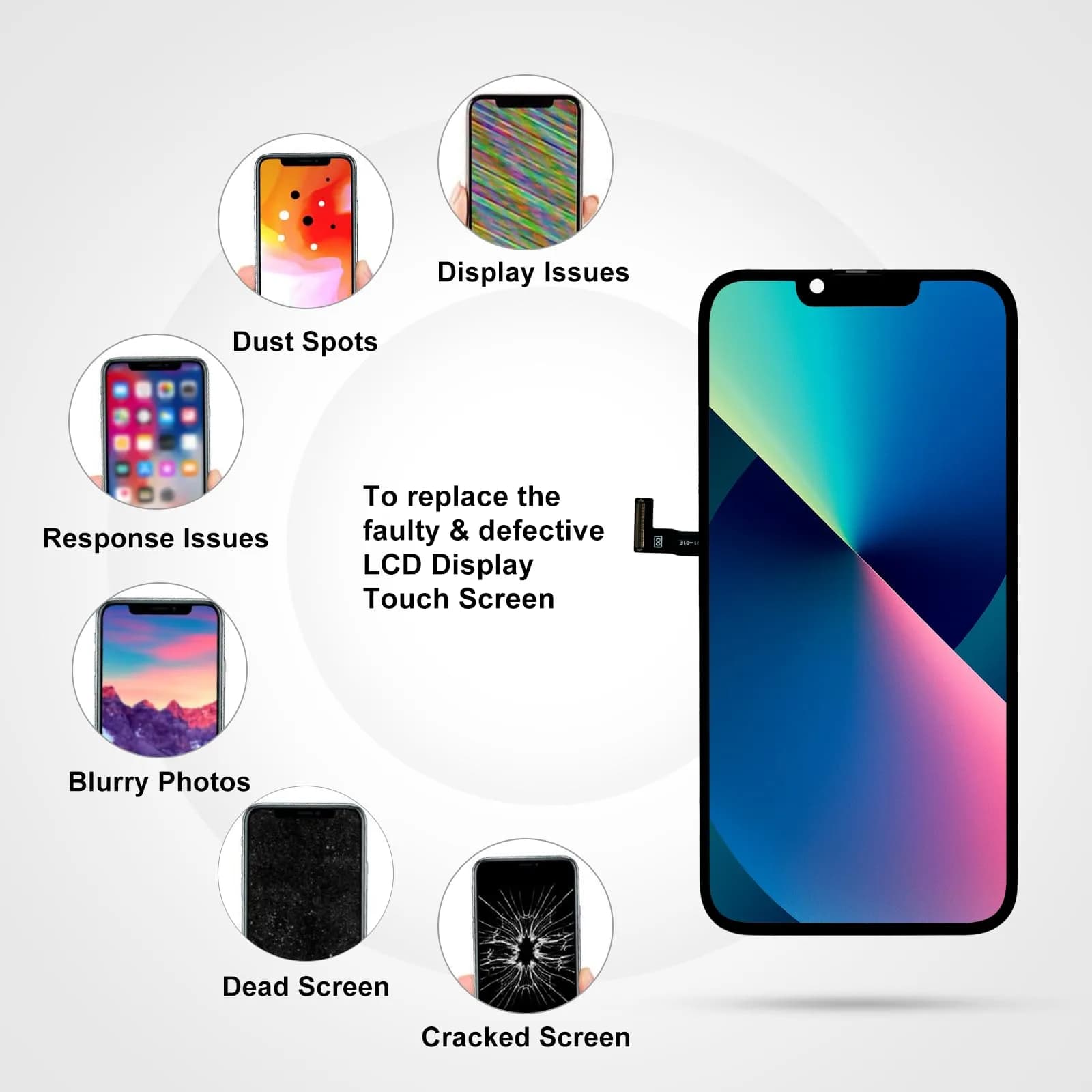 LL TRADER iPhone 14 Screen Replacement 6.1" FHD LCD Display with Repair Kit - view 4