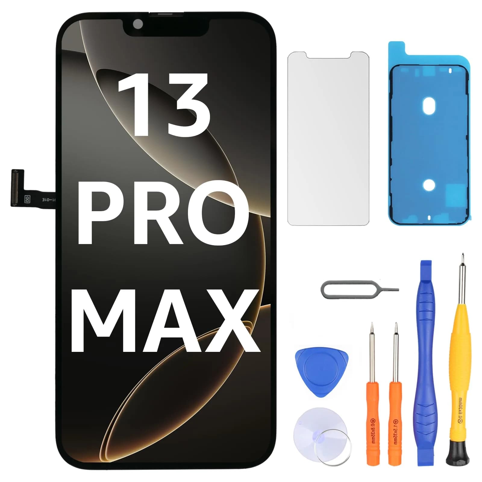 LL TRADER iPhone 14 Screen Replacement 6.1" FHD LCD Display with Repair Kit — 6.7" for 13 PRO MAX
