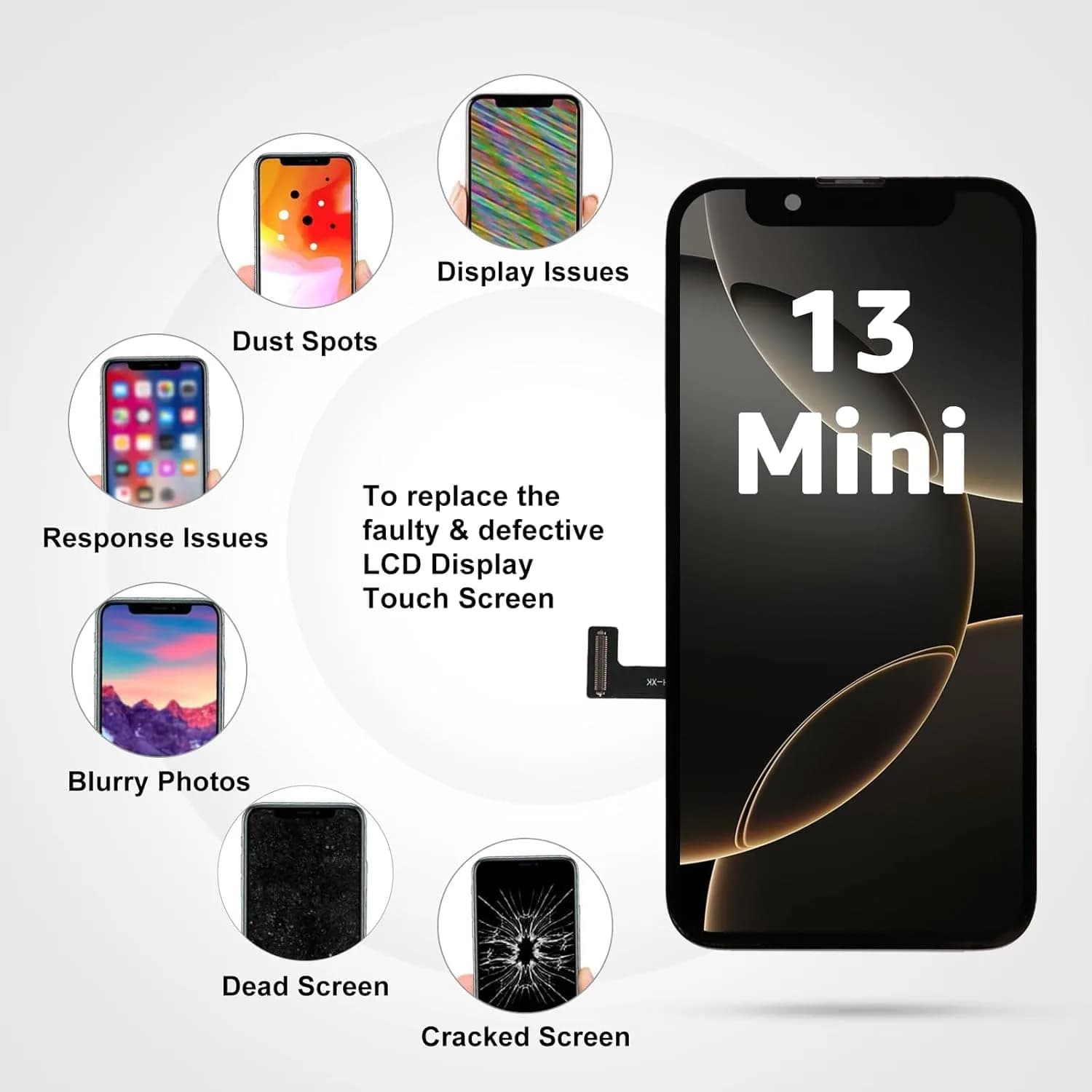 LL TRADER 5.4" LCD Display Screen Replacement for iPhone 13 Mini with Repair Kit - view 6