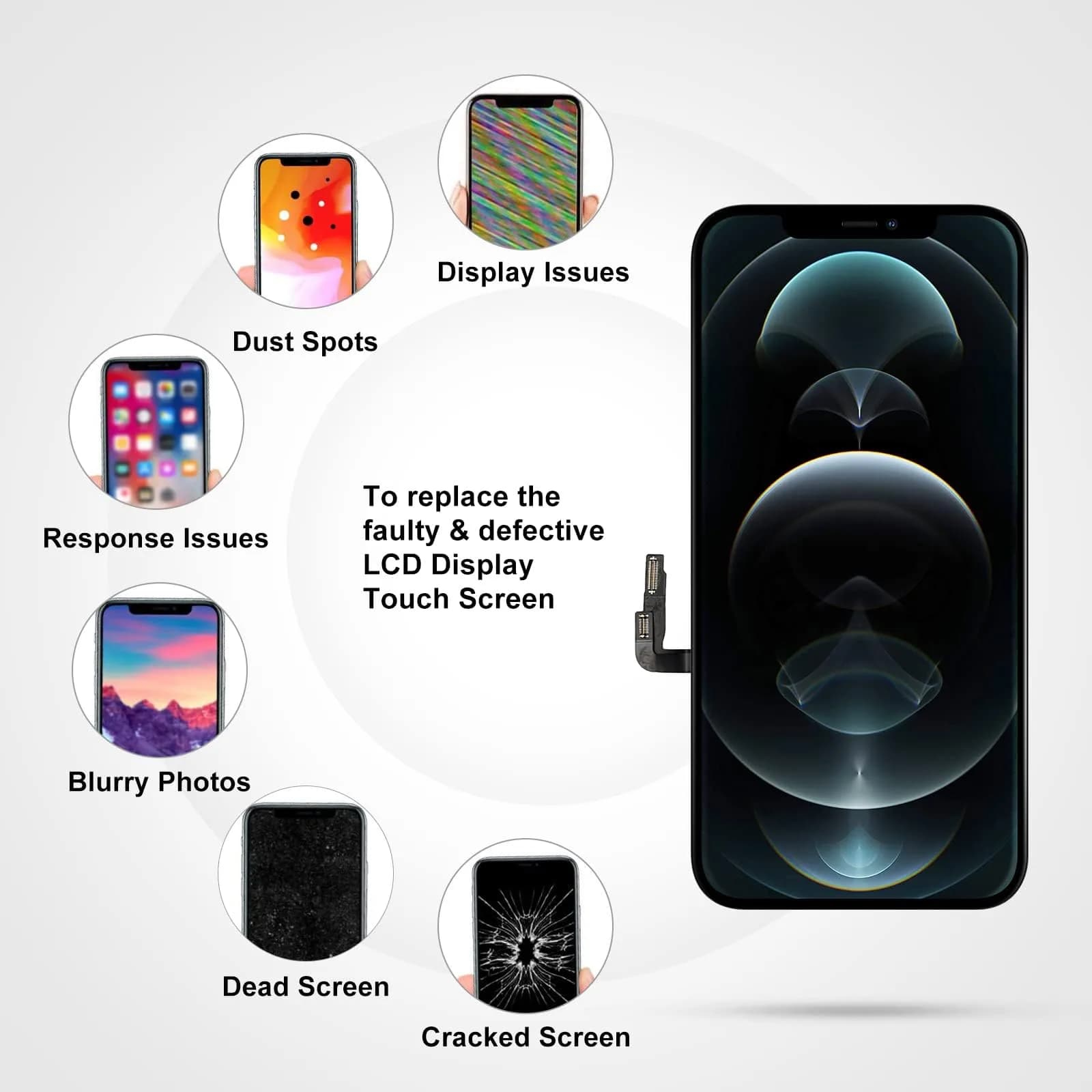 LL TRADER Screen Replacement for iPhone 12/12 Pro 6.1" FHD with Repair Kits | FHD Display Assembly - view 4