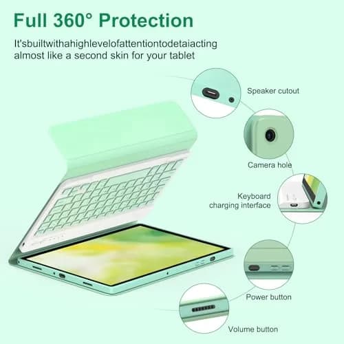 MMK Keyboard Case for Samsung Galaxy Tab A9+ 11 Inch | Detachable Bluetooth Keyboard, Long Battery Life, All-Around TPU Protection thumbnail 5