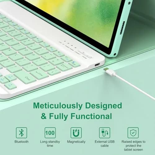 MMK Keyboard Case for Samsung Galaxy Tab A9+ 11 Inch | Detachable Bluetooth Keyboard, Long Battery Life, All-Around TPU Protection thumbnail 6