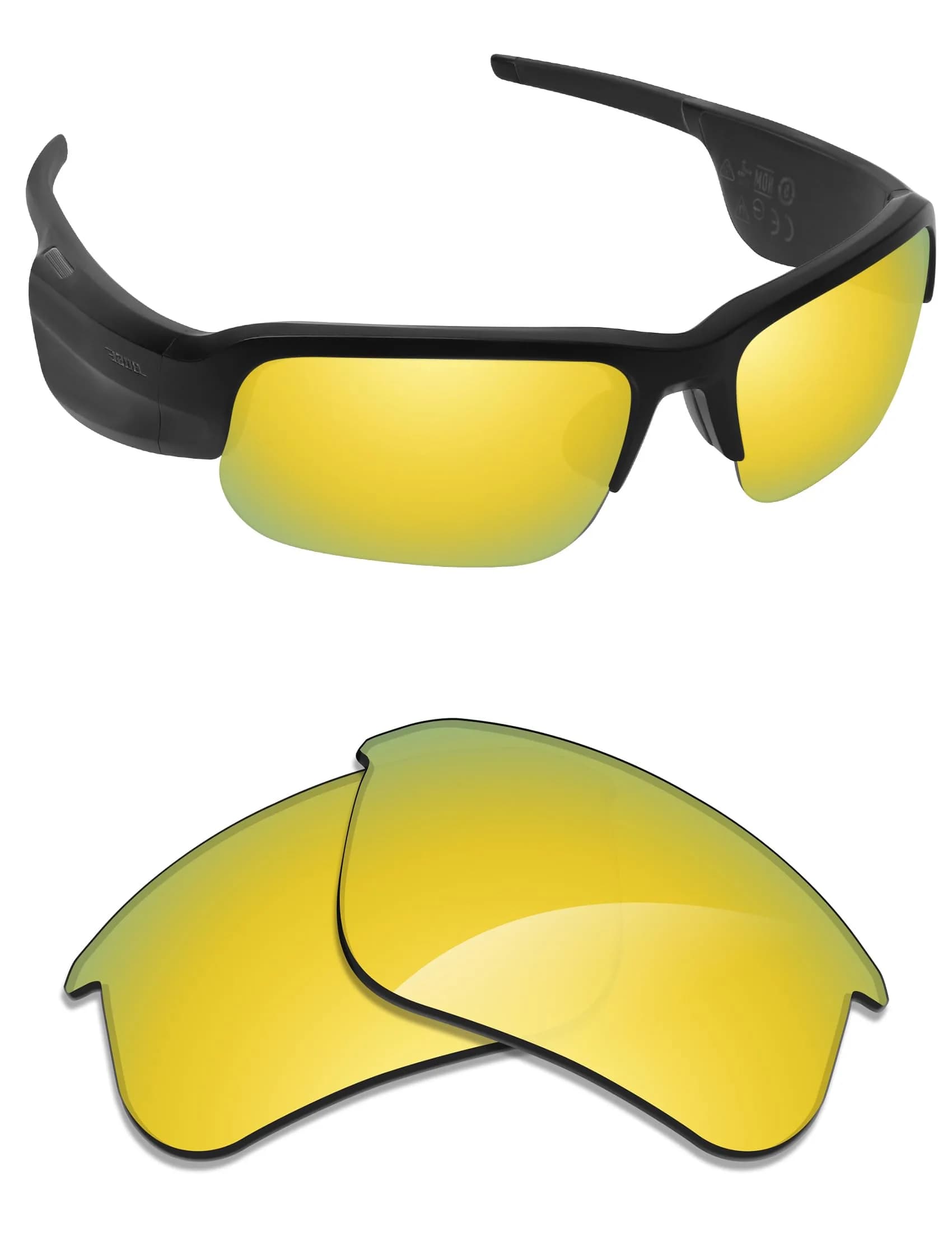 Alphax Blue Gradient Non-polarized Replacement Lenses for Bose Tempo Sunglasses | 1.8x Thicker Impact Resistance — 24k Gold Mirrored