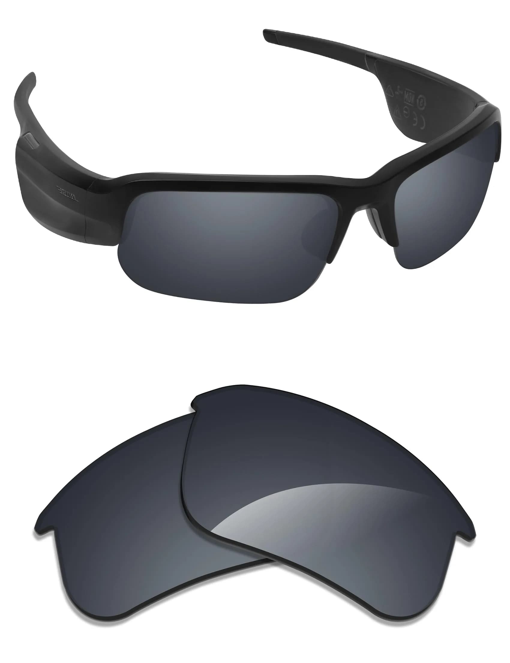 Alphax Blue Gradient Non-polarized Replacement Lenses for Bose Tempo Sunglasses | 1.8x Thicker Impact Resistance — Black Chrome Mirrored