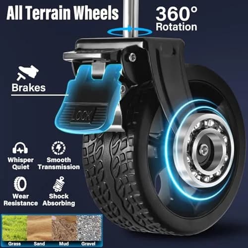 JINIHFW Heavy Duty Foldable Garden Wagon Cart 272 kg (600 lb) Capacity | All-Terrain Wheels with Brakes thumbnail 5