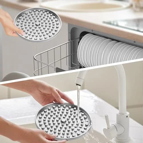 Feedoo Double Wall Stainless Steel Lick Mat for Dogs & Cats, Chew Proof Slow Feeder with Non-Slip Base, 2-Pack (8.26" Diameter) thumbnail 7