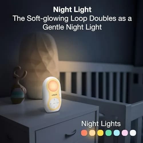 VTech DM1215 Digital Audio Baby Monitor with 1500ft Range, Night Light, Lullabies, Two-Way Talk, Temperature Sensor, Rechargeable Battery (White) thumbnail 4