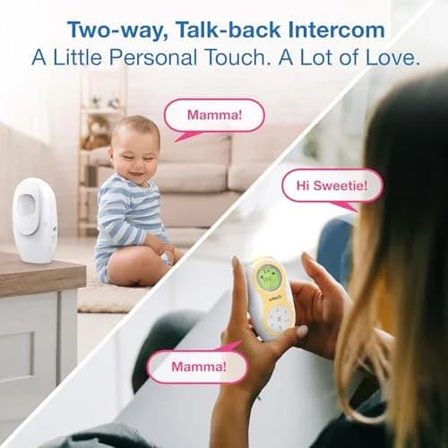 VTech DM1215 Digital Audio Baby Monitor with 1500ft Range, Night Light, Lullabies, Two-Way Talk, Temperature Sensor, Rechargeable Battery (White) thumbnail 7