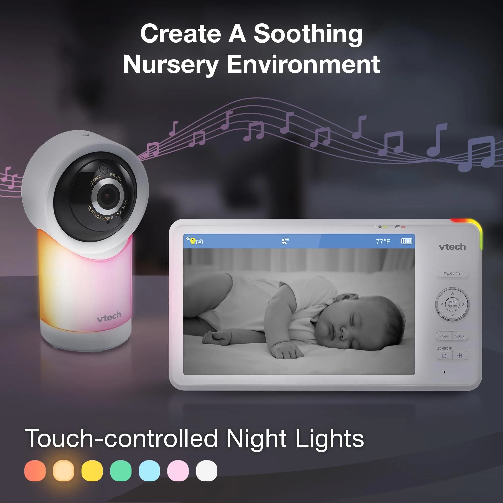 VTech Smart WiFi 7” HD Video Baby Monitor RM7866HD | Pan-Tilt-Zoom, 1080p App View, 2-Way Talk, Night Light - view 7