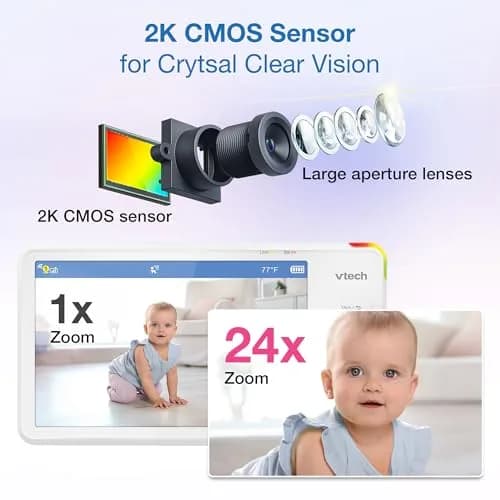 VTech Smart WiFi 7” HD Video Baby Monitor RM7866HD | Pan-Tilt-Zoom, 1080p App View, 2-Way Talk, Night Light thumbnail 8