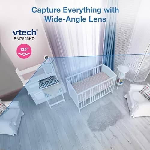 VTech Smart WiFi 7” HD Video Baby Monitor RM7866HD | Pan-Tilt-Zoom, 1080p App View, 2-Way Talk, Night Light thumbnail 9
