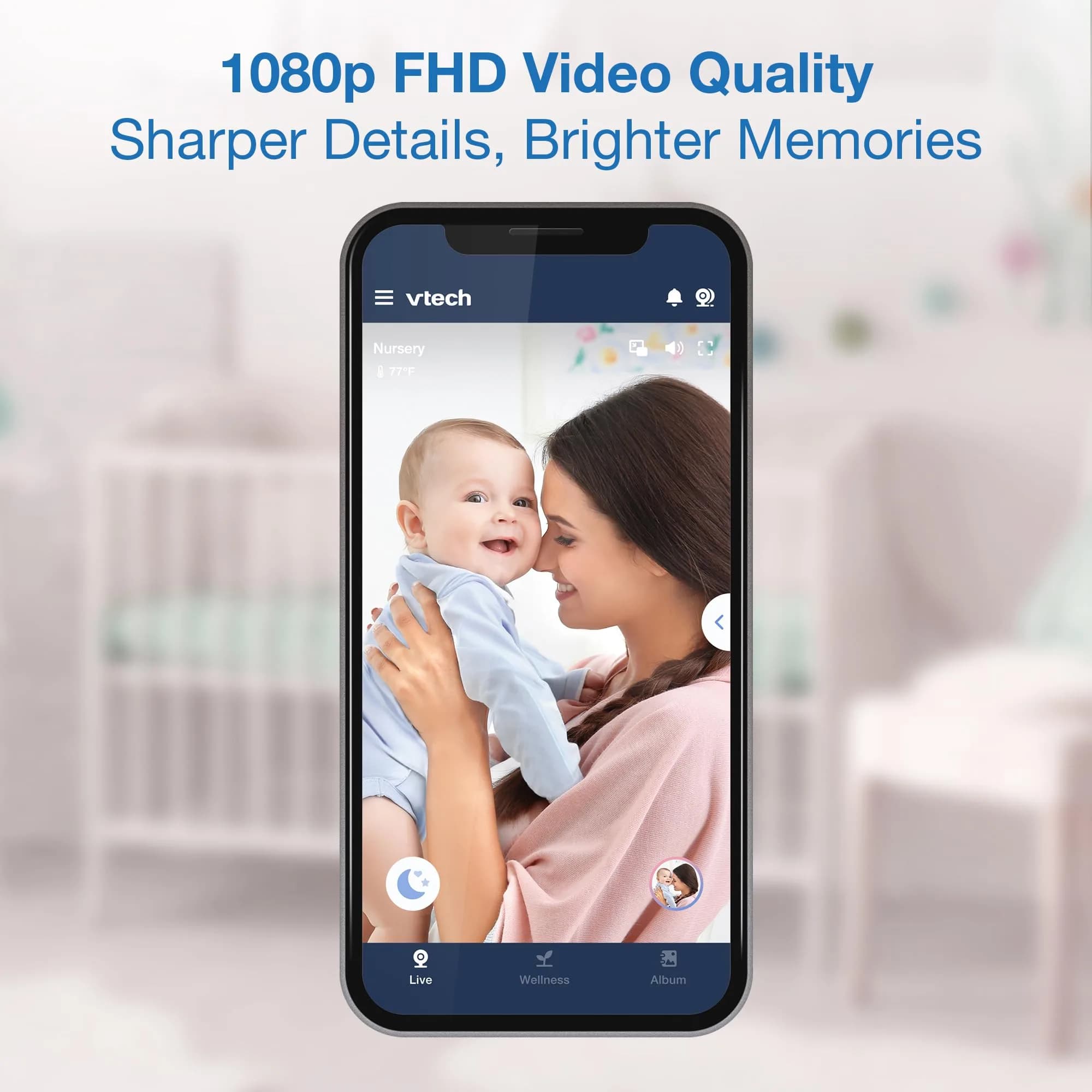 VTech Smart WiFi 7” HD Video Baby Monitor RM7866HD | Pan-Tilt-Zoom, 1080p App View, 2-Way Talk, Night Light - view 4