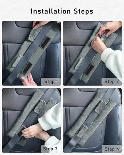 BELINOUS Hysterectomy Seat Belt Pillow Gray | Wider Coverage & Support for Post Surgery Comfort thumbnail 8