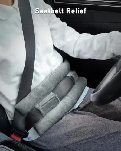 BELINOUS Hysterectomy Seat Belt Pillow Gray | Wider Coverage & Support for Post Surgery Comfort thumbnail 2