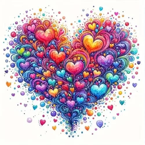 JFYHAB 5D Heart Diamond Painting Kits for Adults | DIY Full Drill Gem Art for Home Decor 12x12inch thumbnail 1