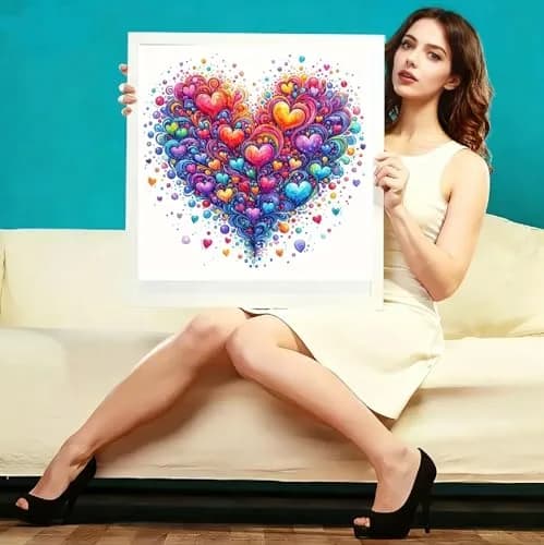 JFYHAB 5D Heart Diamond Painting Kits for Adults | DIY Full Drill Gem Art for Home Decor 12x12inch thumbnail 7