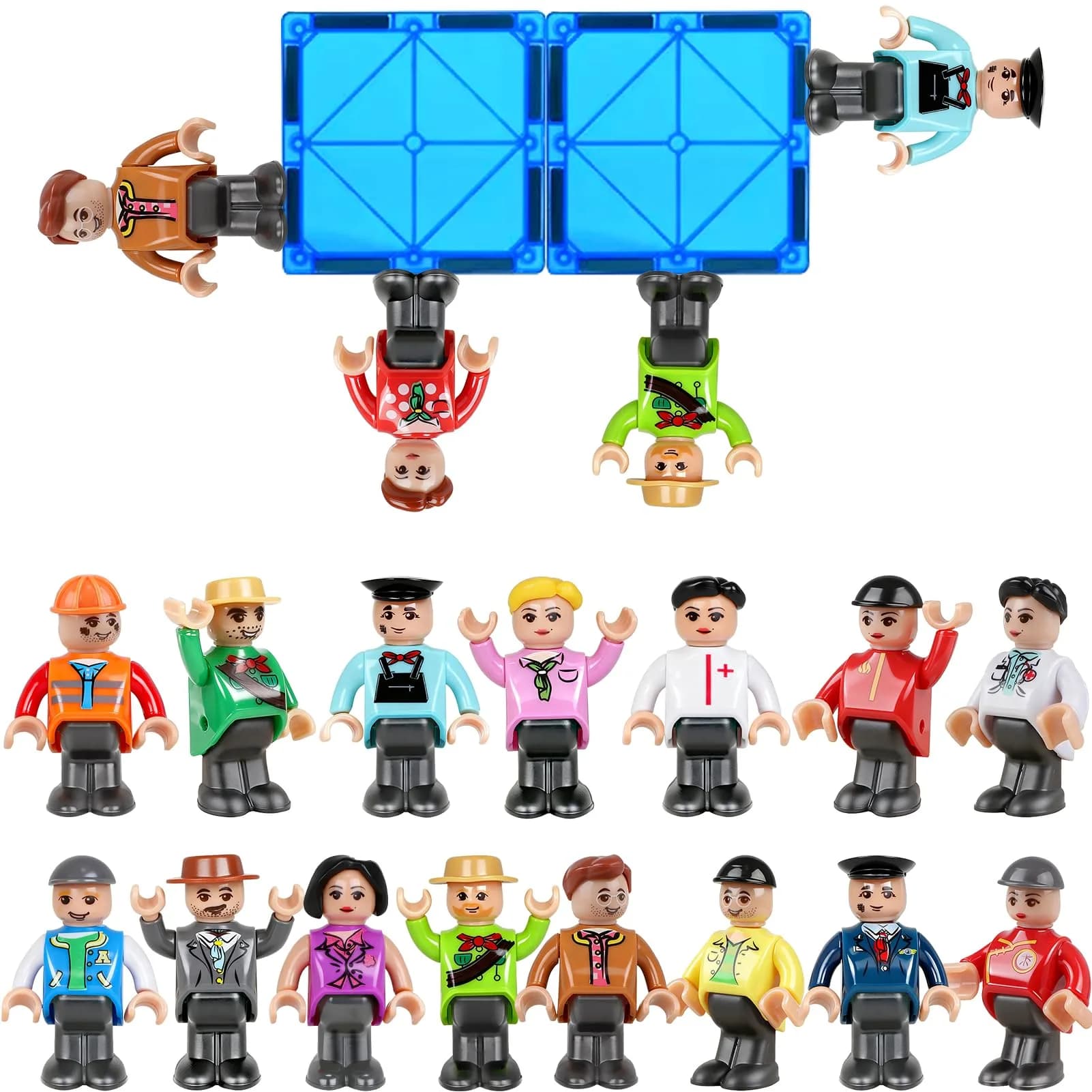 Landtaix Magnetic People Figures for Kids, 15PCS Community Helpers Toys | Magnetic Community Helpers Playset — Magnetic People Figures