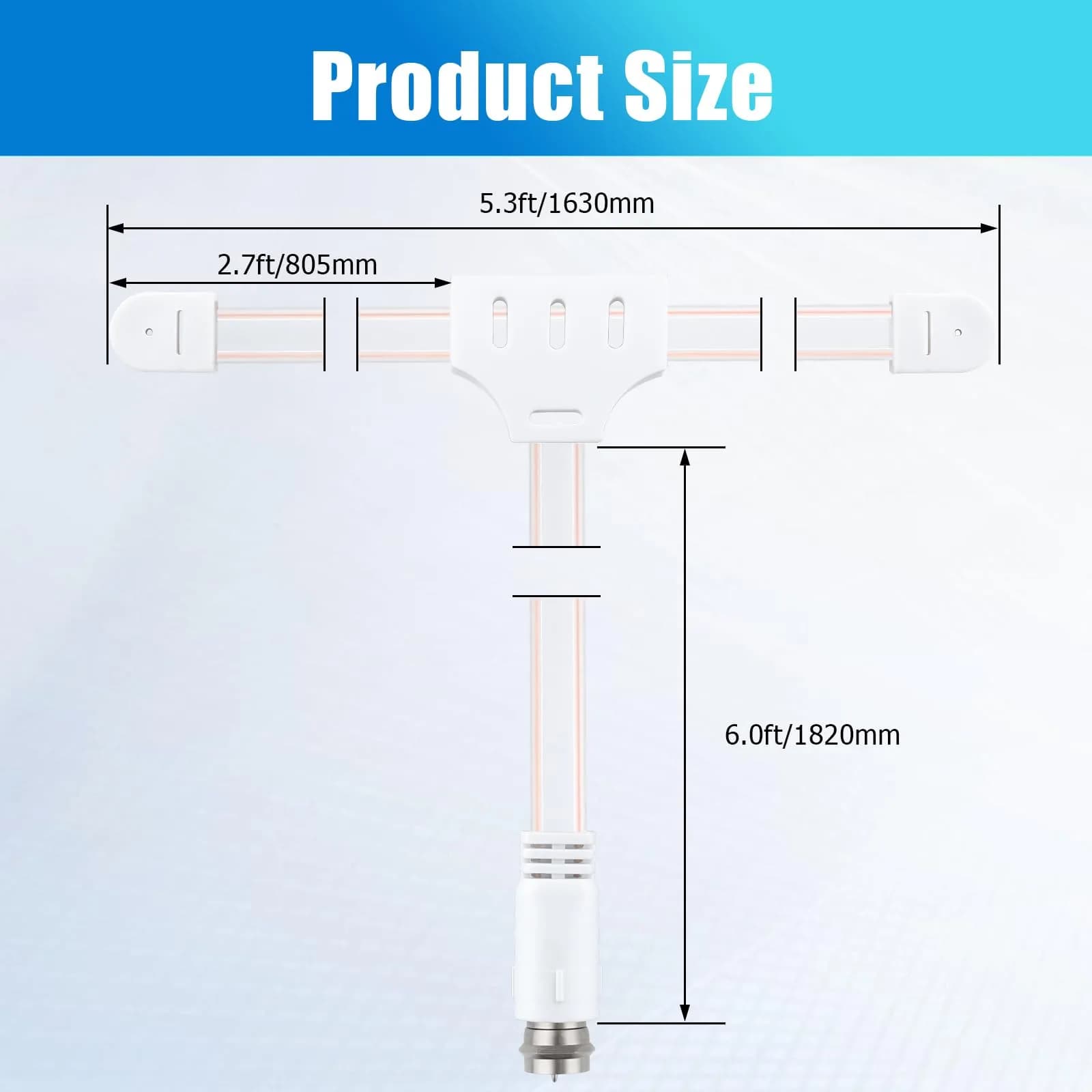 Ancable Indoor FM Radio Antenna for Stereo Receiver, 6-Foot Dipole with 3 Adapters | Enhanced FM Reception - view 7