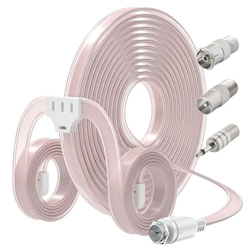 Ancable Indoor FM Radio Antenna for Stereo Receiver, 6-Foot Dipole with 3 Adapters | Enhanced FM Reception thumbnail 1