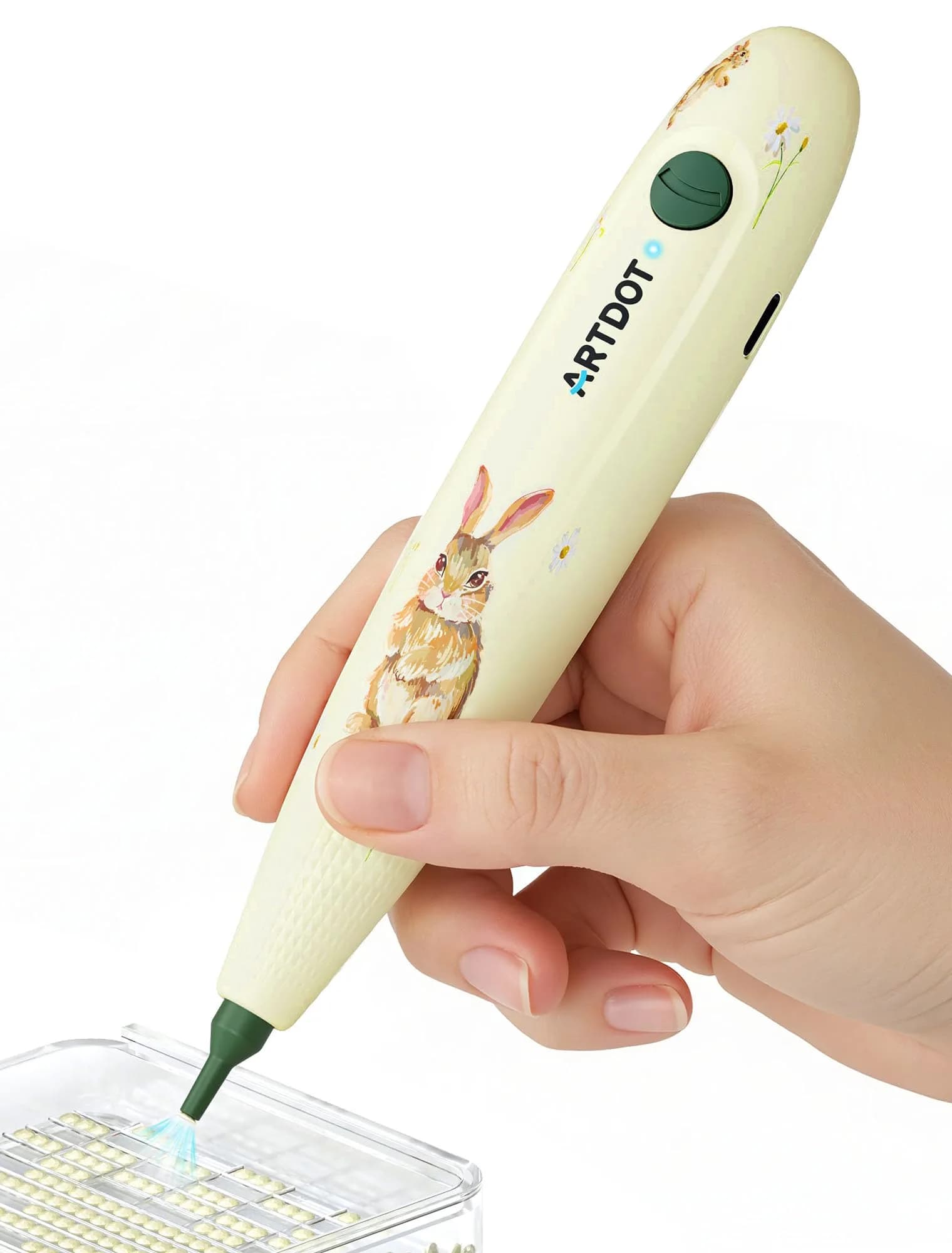 ARTDOT Wireless Vacuum Pen for Diamond Art Kit | Long-Lasting Electric Tool for Adults — YELLOW
