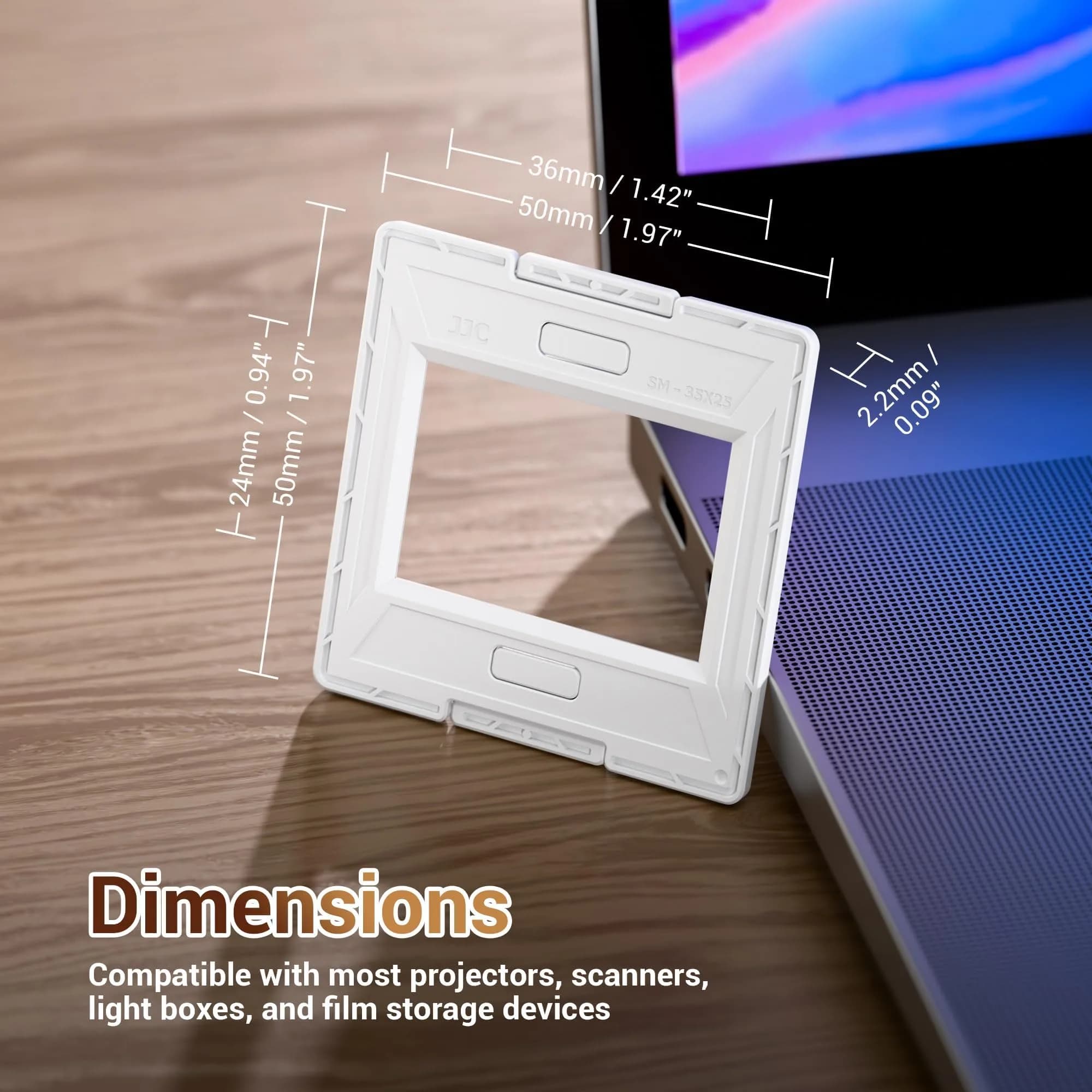 JJC 35mm Slide Film Mounts (25 Pairs, 50 Mounts Total) | Premium Scanning Accessories for Negatives and Slides - view 5