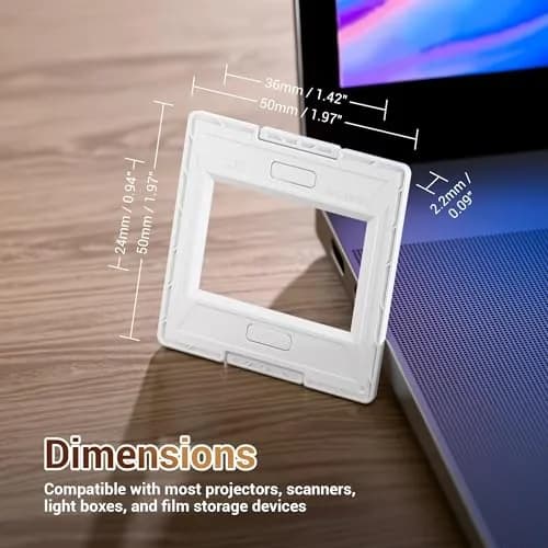 JJC 35mm Slide Film Mounts (25 Pairs, 50 Mounts Total) | Premium Scanning Accessories for Negatives and Slides thumbnail 5