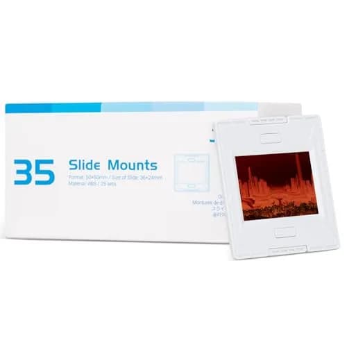 JJC 35mm Slide Film Mounts (25 Pairs, 50 Mounts Total) | Premium Scanning Accessories for Negatives and Slides thumbnail 1