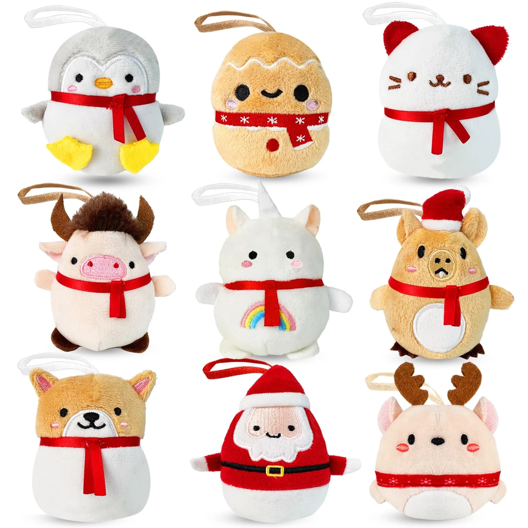 Rdogeia Christmas Mini Stuffed Animals (9 Pcs) | Festive Plush Toys for Kids - main product image