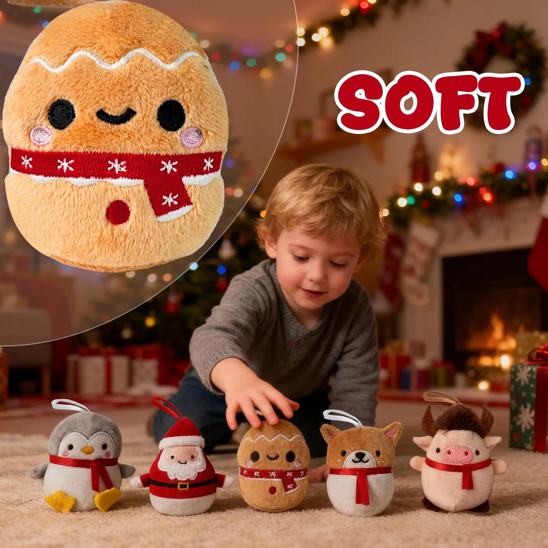 Rdogeia 24PCS Christmas Bunny Plush Toys Mini Stuffed Animals | Festive Holiday Party Favors for Kids - view 6