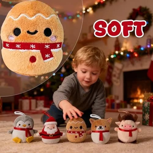 Rdogeia 9 Pcs Christmas Mini Stuffed Animals Toy Set | Festive Plush Figures for Kids 3-10 Years thumbnail 6