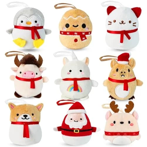 Rdogeia 9 Pcs Christmas Mini Stuffed Animals Toy Set | Festive Plush Figures for Kids 3-10 Years thumbnail 1