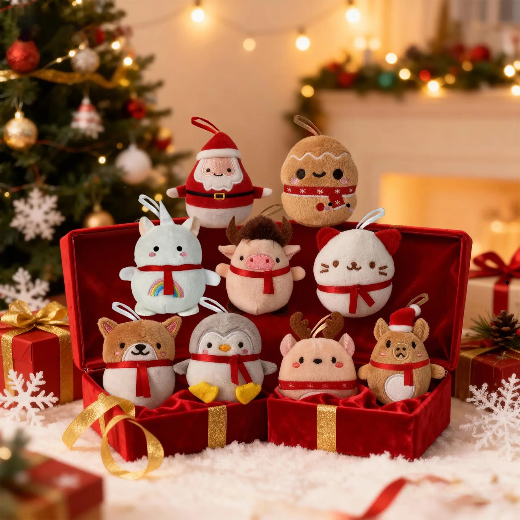 Rdogeia 24PCS Christmas Bunny Plush Toys Mini Stuffed Animals | Festive Holiday Party Favors for Kids - view 8