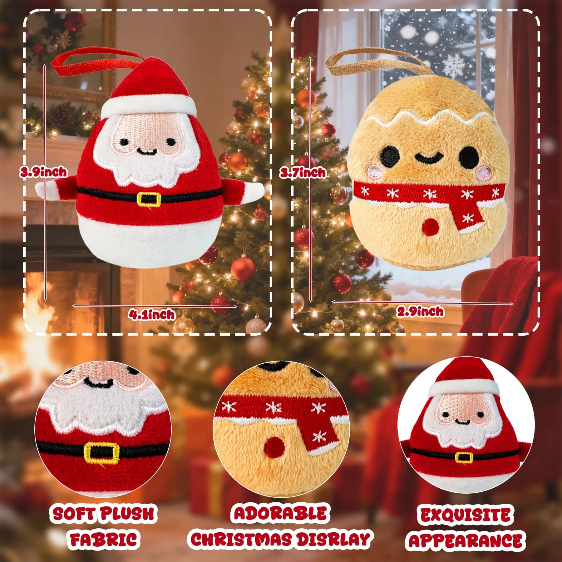 Rdogeia 24PCS Christmas Bunny Plush Toys Mini Stuffed Animals | Festive Holiday Party Favors for Kids - view 2