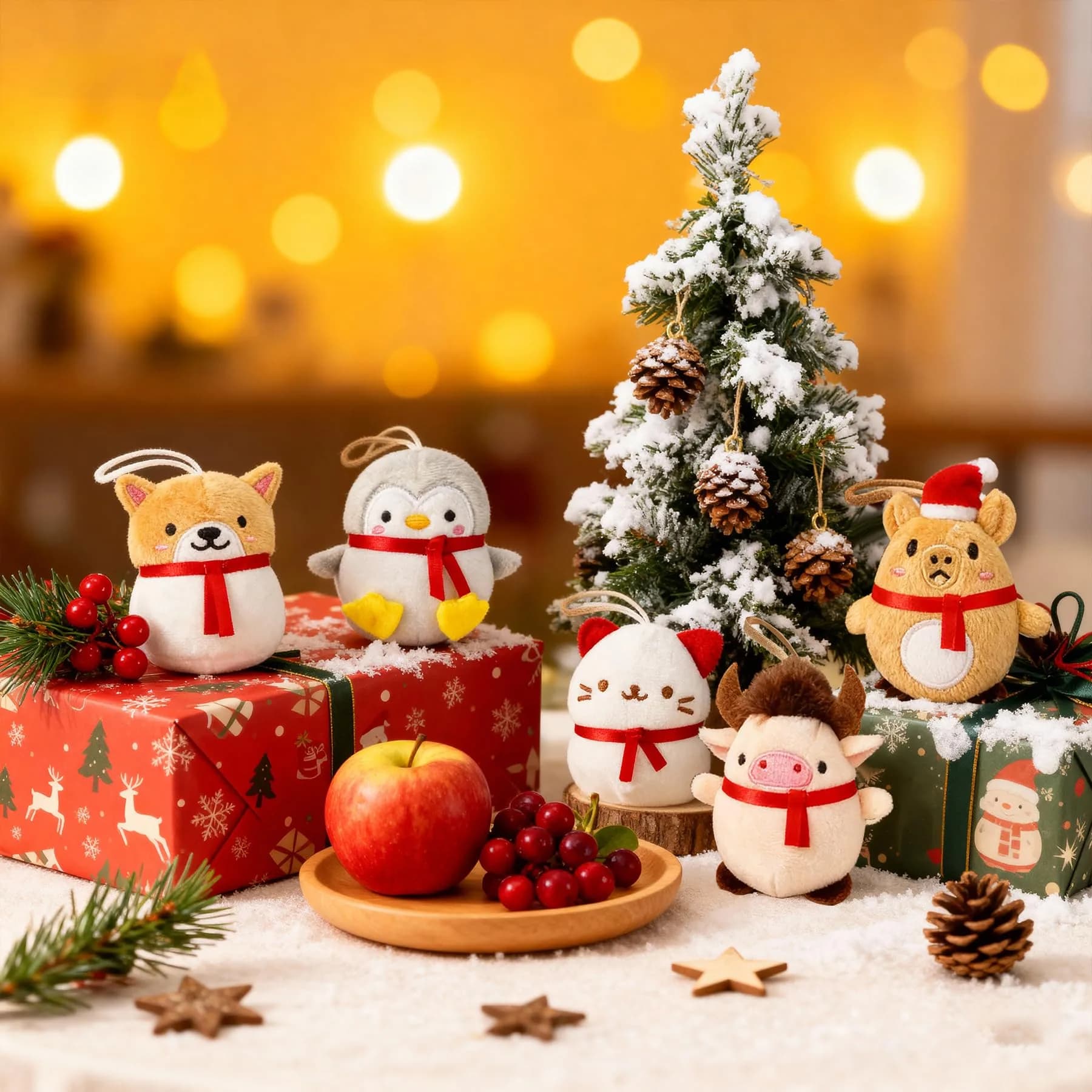 Rdogeia 24PCS Christmas Bunny Plush Toys Mini Stuffed Animals | Festive Holiday Party Favors for Kids - view 3