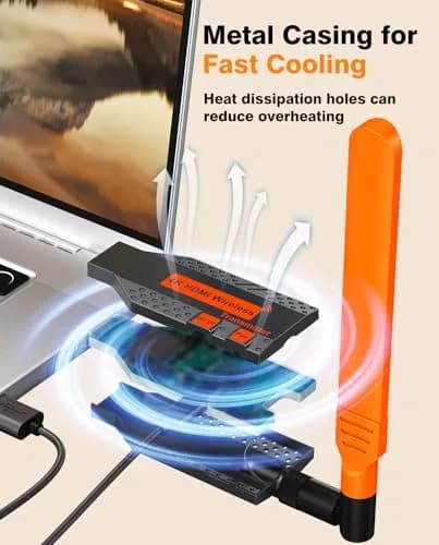 Coolpie Wireless HDMI Transmitter and Receiver Kit 1TX-4RX | 4K Decode 1080P HD Output, 350FT/100M Long Range, 5.8G Stable Connection Low Lag thumbnail 5