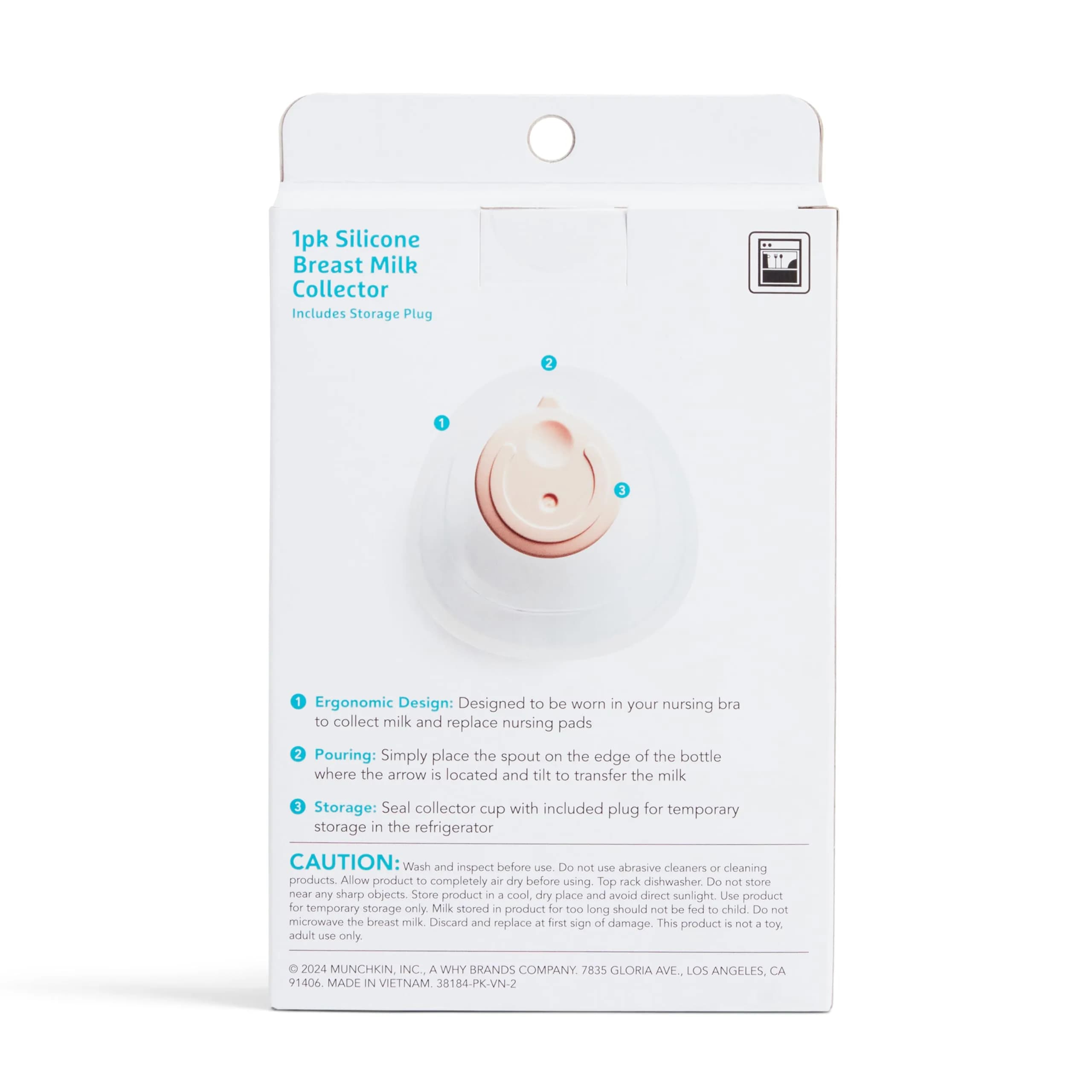 Munchkin Silicone Breast Milk Collector Cups with Storage Plug, 1.5 oz (45 ml) | Discreet & Comfortable Leak-Free Breastfeeding Essential - view 8