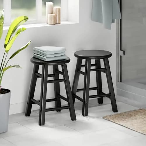 Winsome Element 2-piece Counter Stool Set | Solid Beech Wood, Classic Design, 18" Seat Height, Black Finish thumbnail 2