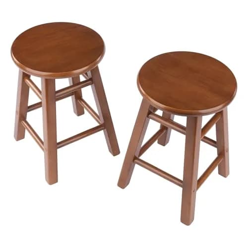 Winsome Element 2-piece Counter Stool Set | Solid Beech Wood, Teak Finish, 18" Seat Height thumbnail 3