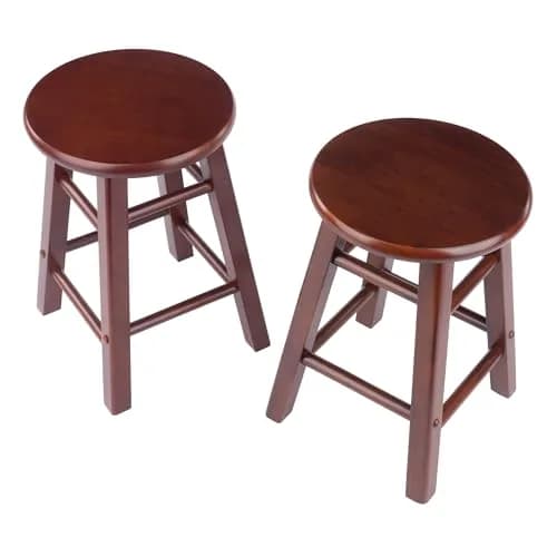 Winsome Element 2-Piece Counter Stool Set | Solid Beech Wood, Walnut Finish, 18" Seat Height thumbnail 3