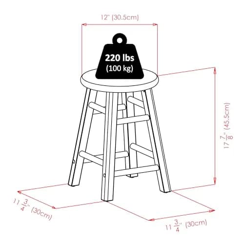 Winsome Element 2-piece Counter Stool Set | Solid Beech Wood, Elegant Walnut Finish, 18" Seat Height thumbnail 5