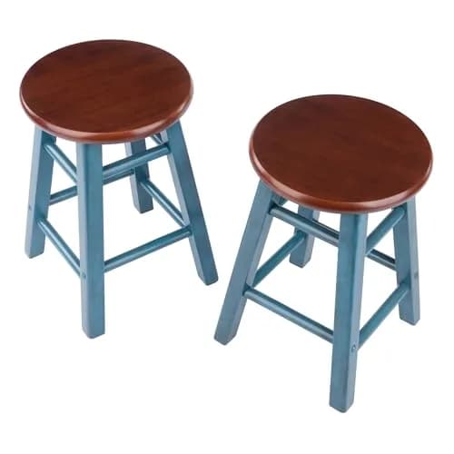 Winsome Element 2-piece Counter Stool Set | Solid Beech Wood, Elegant Walnut Finish, 18" Seat Height thumbnail 3