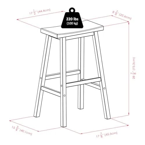 Winsome Satori Saddle Seat 29" Bar Stool | Rustic Green Walnut Comfort thumbnail 6